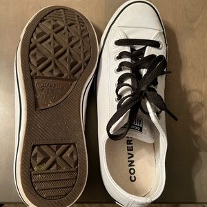 Size 9 white leather chucks Bentley used a few marks